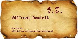 Várnai Dominik névjegykártya